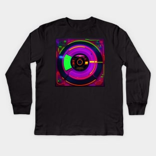 Technics Glow Party DJ Turntable Kids Long Sleeve T-Shirt